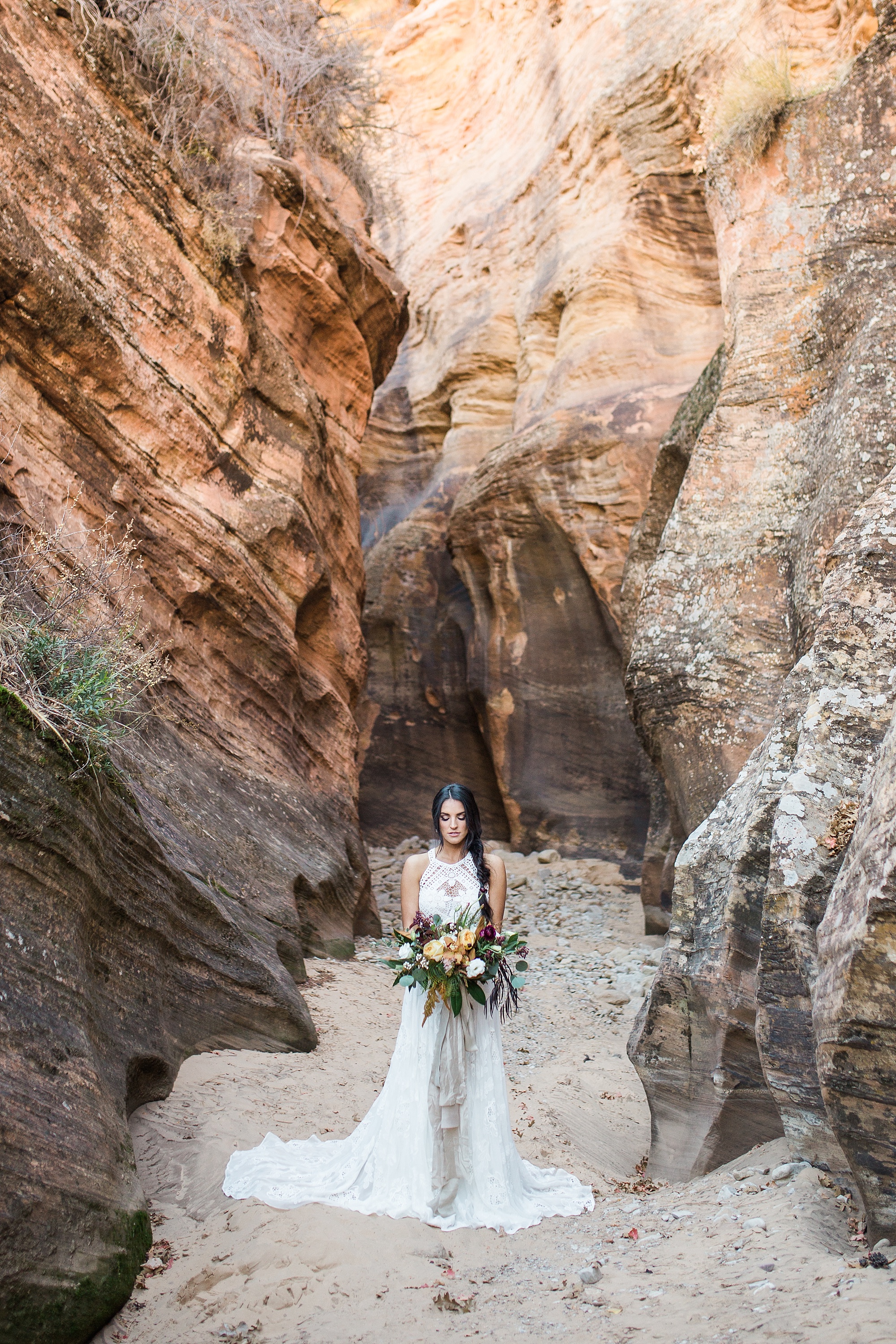 zion elopement utah wedding hazel and lace photography