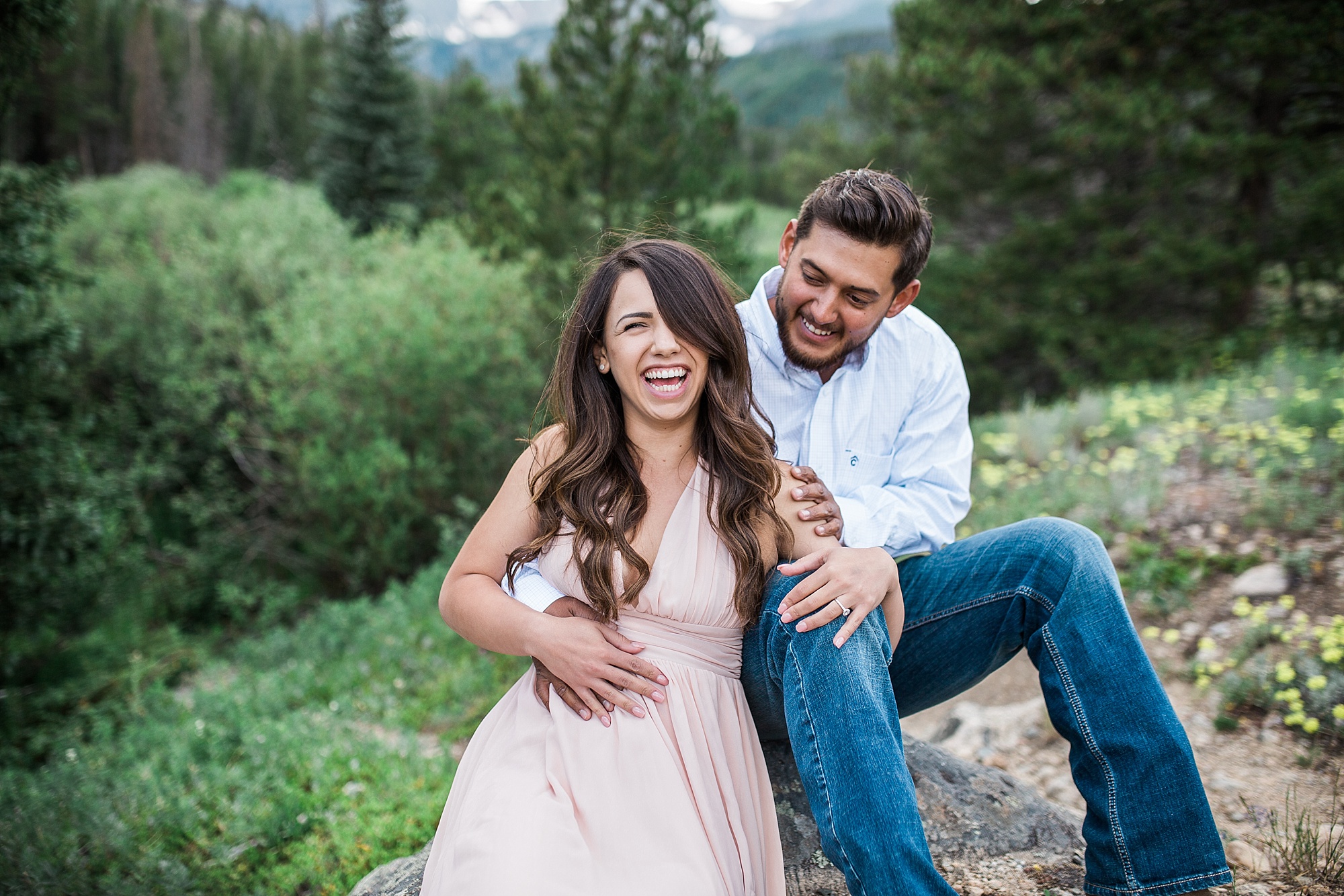 katy and justin rocky mountain national park engagement session hazel and lace photography colorado wedding photographer