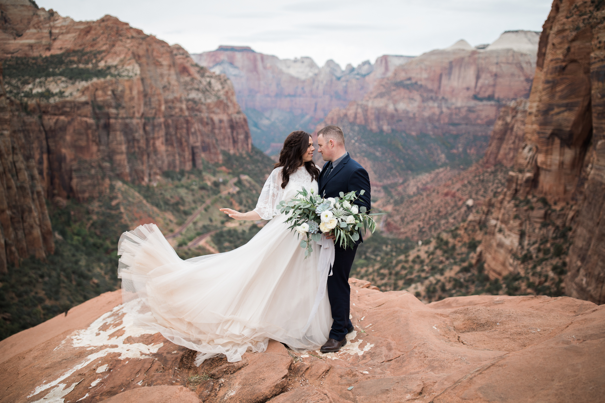 brittany and sherman zion wedding utah elopement photography