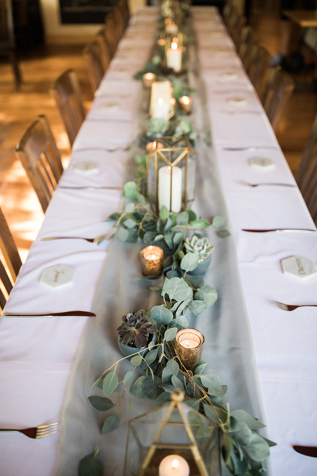 table set for Zion National Park elopement reception 