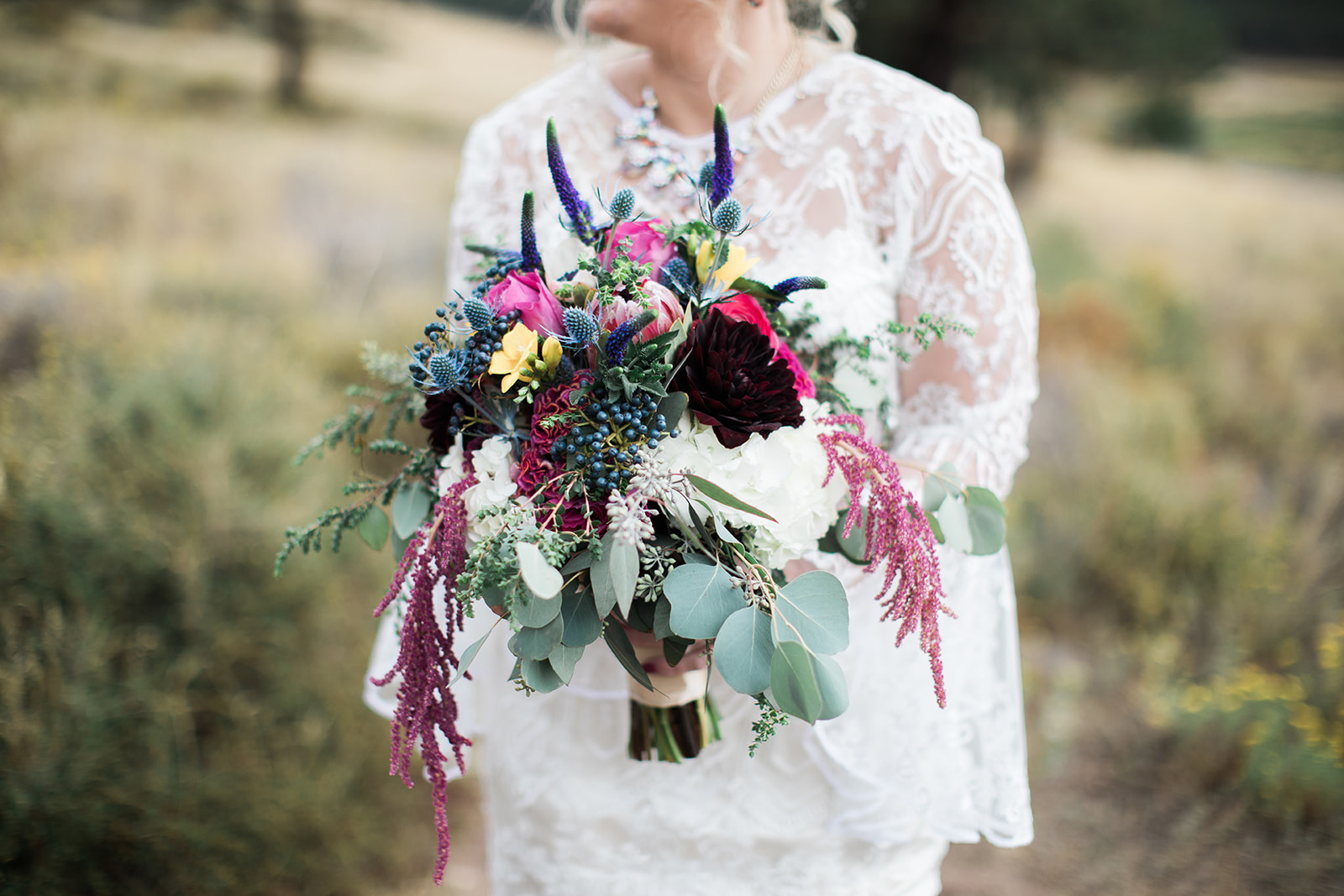 stunning bride's bouquet for colorado mountain elopement