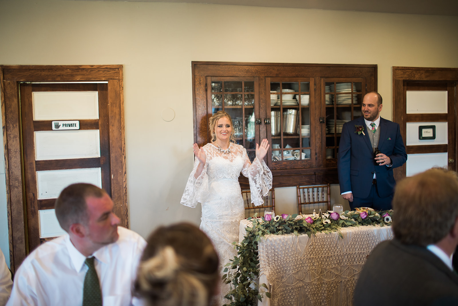 bride and groom grand entrance at elopement reception
