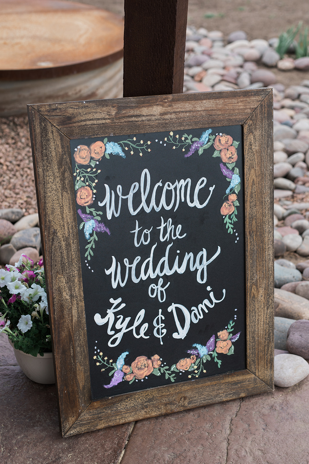 sign for kyle and dani wedding in New Mexico