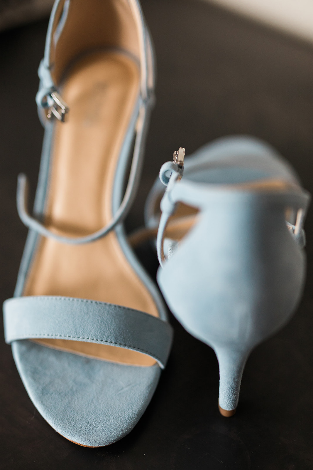bride's blue shoes for denver wedding