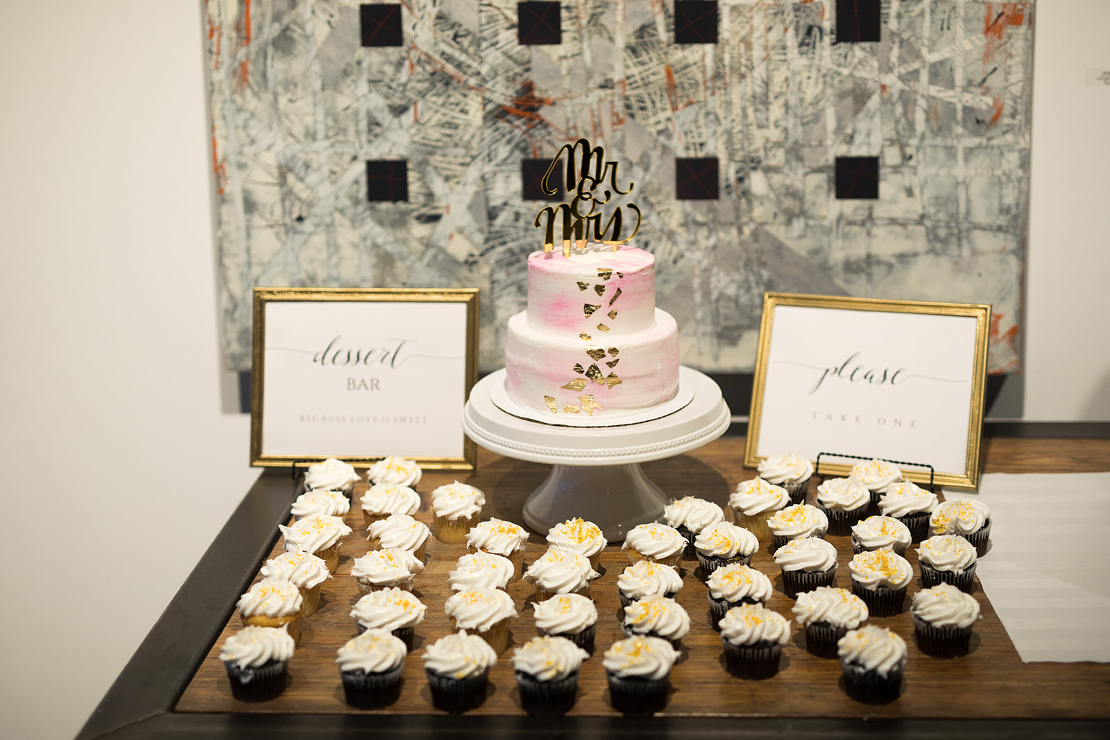 cake and cupcakes for kali and jensen's denver downtown reception