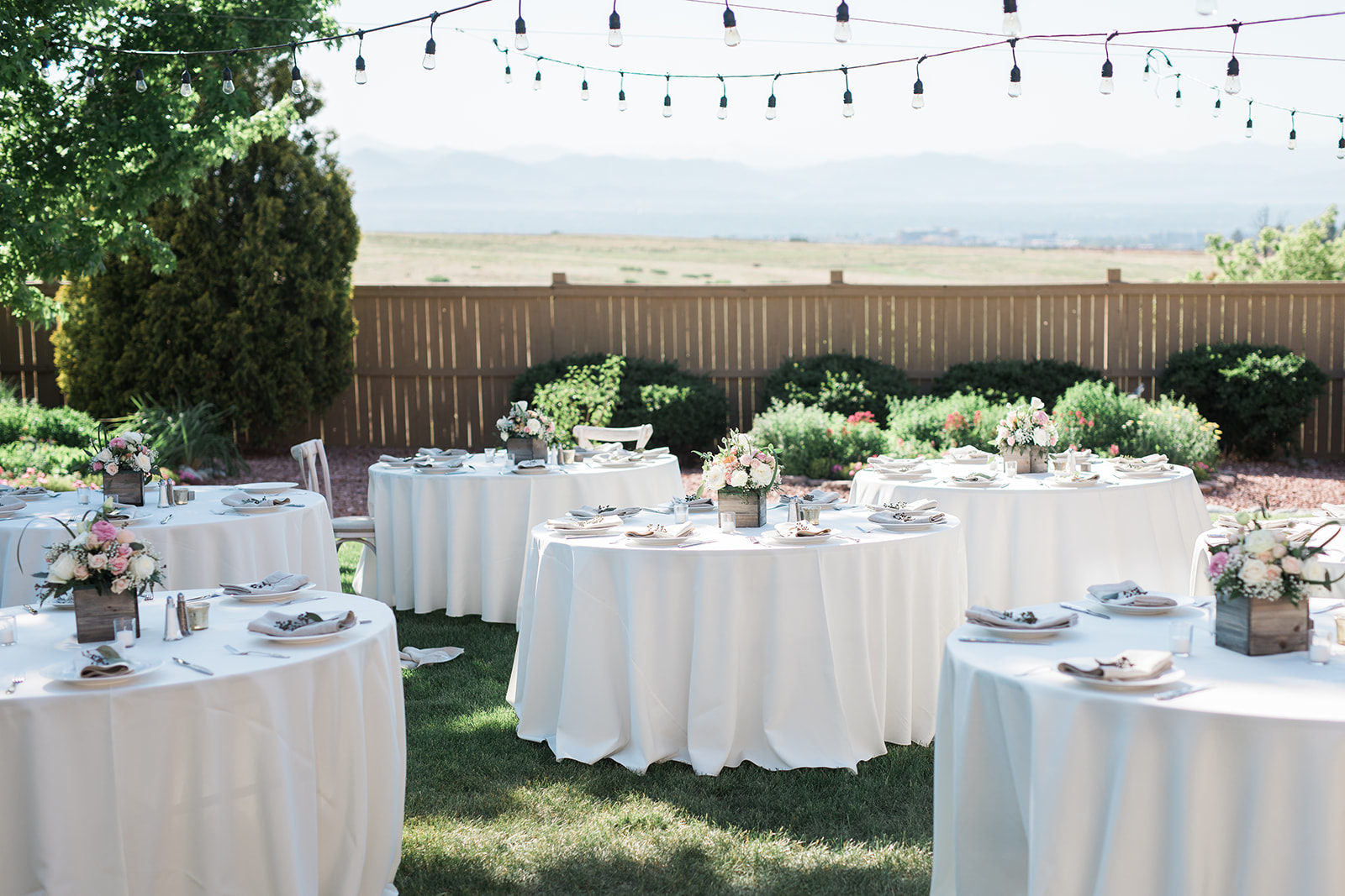 back yard wedding reception in Colorado