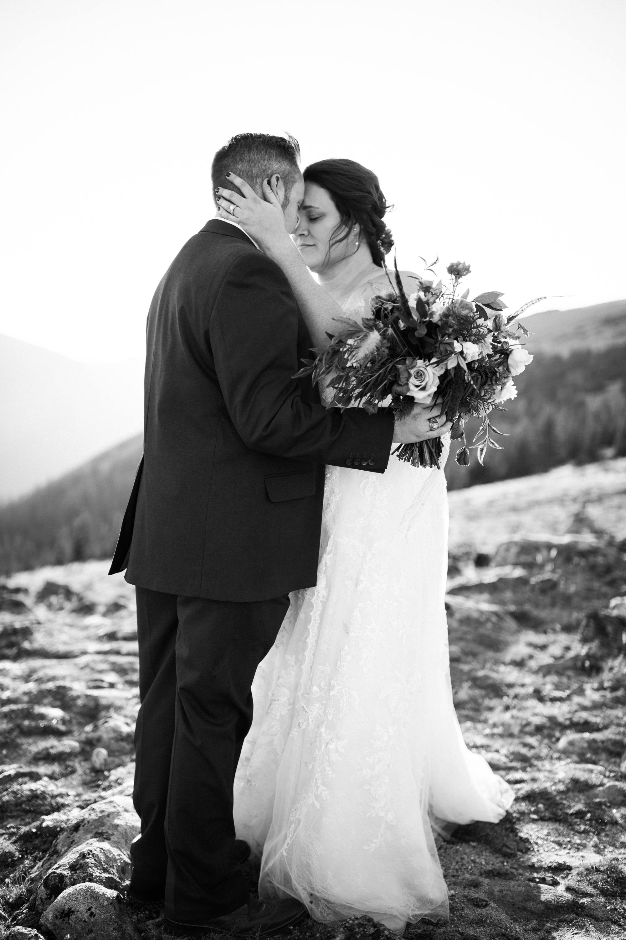 rocky mountain national park elopement heather russell black and white