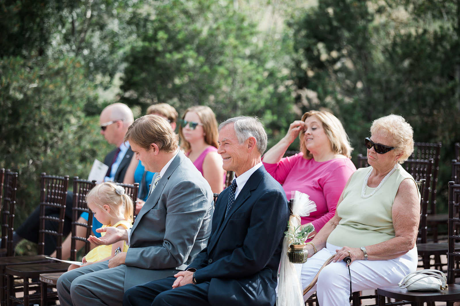 guests enjoy outdoor Colorado wedding ceremony 
