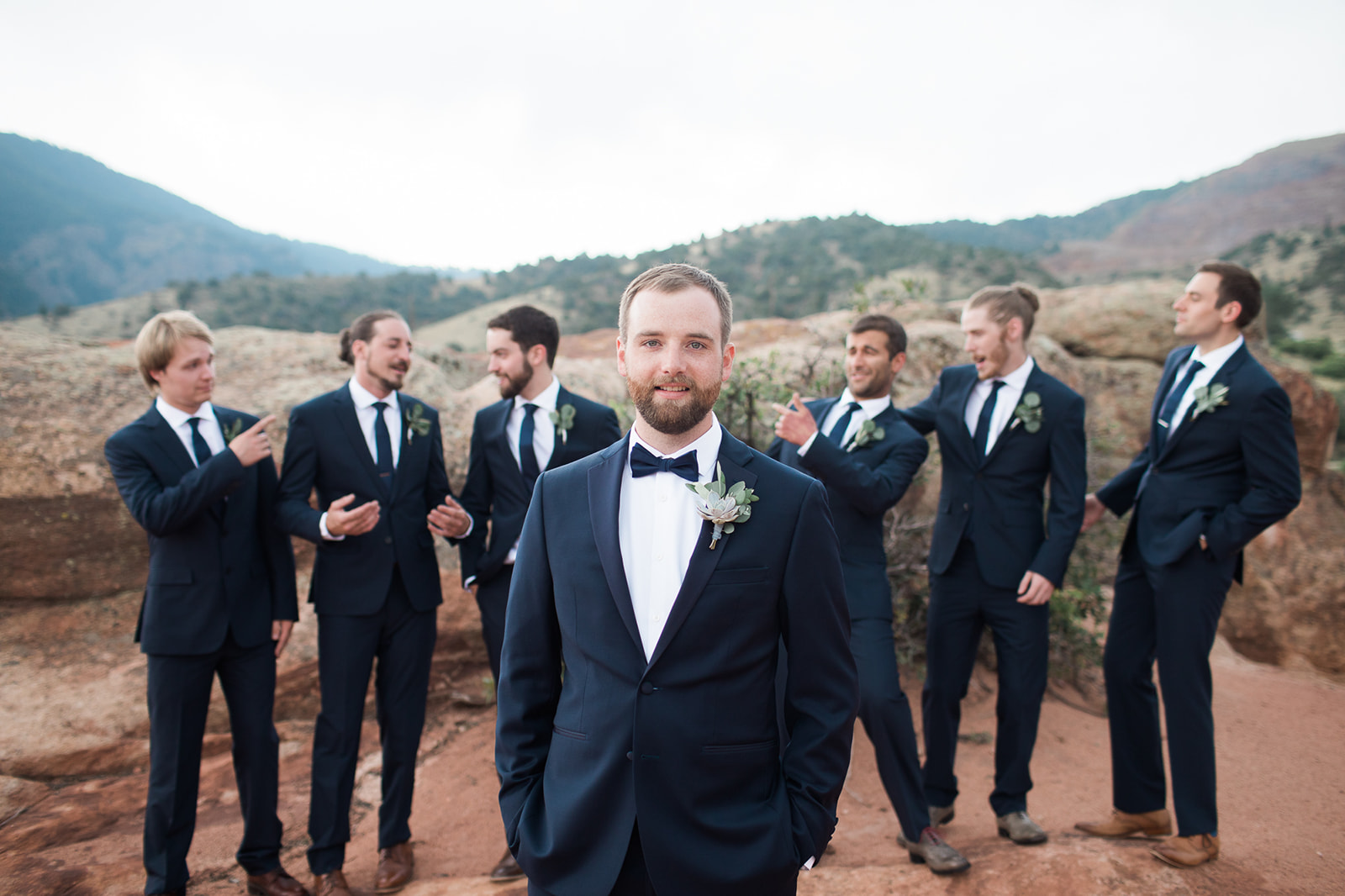 groom and groomsmen in Morrison Colorado