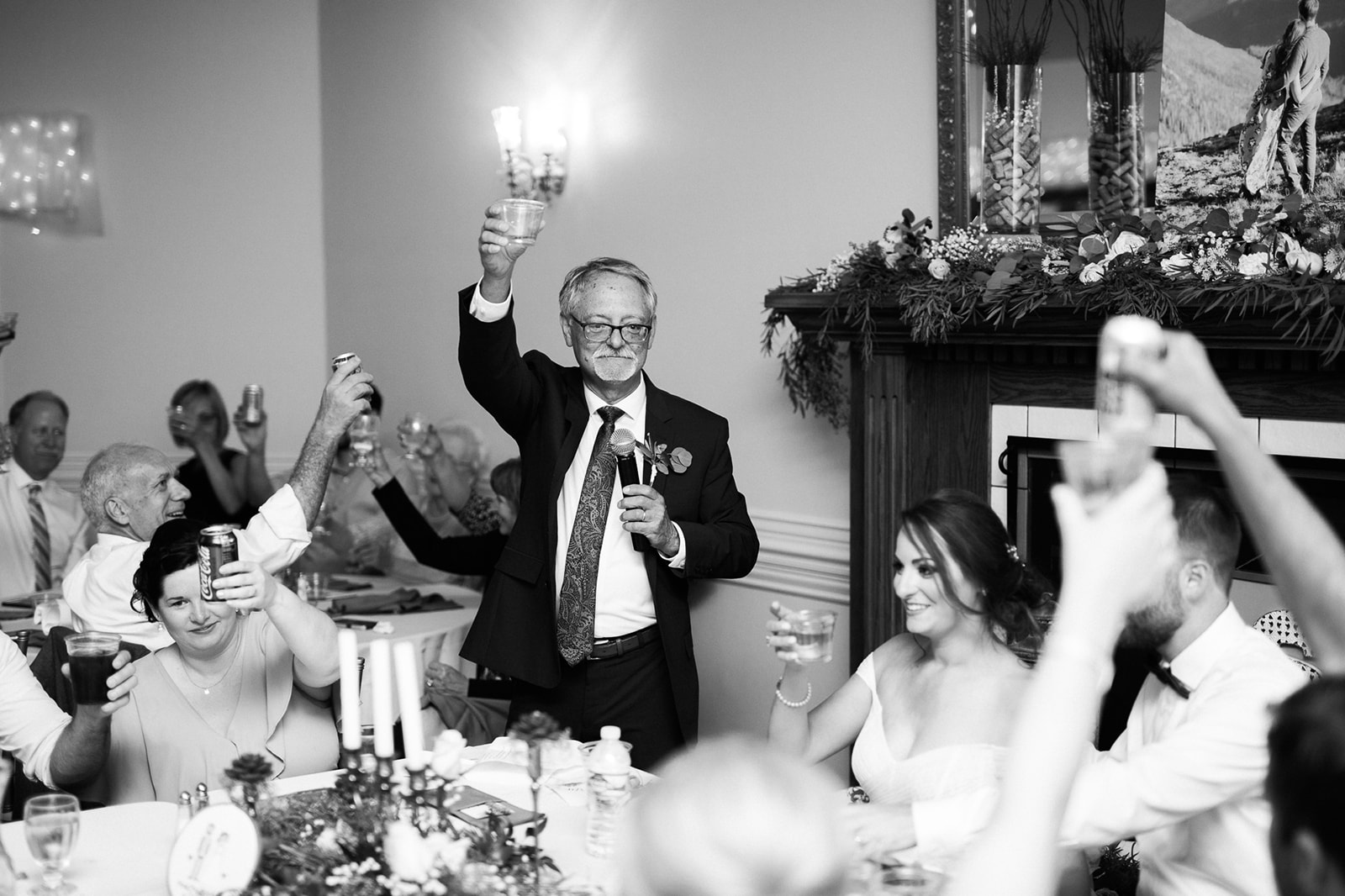 guest gives speech during willow ridge manor wedding reception