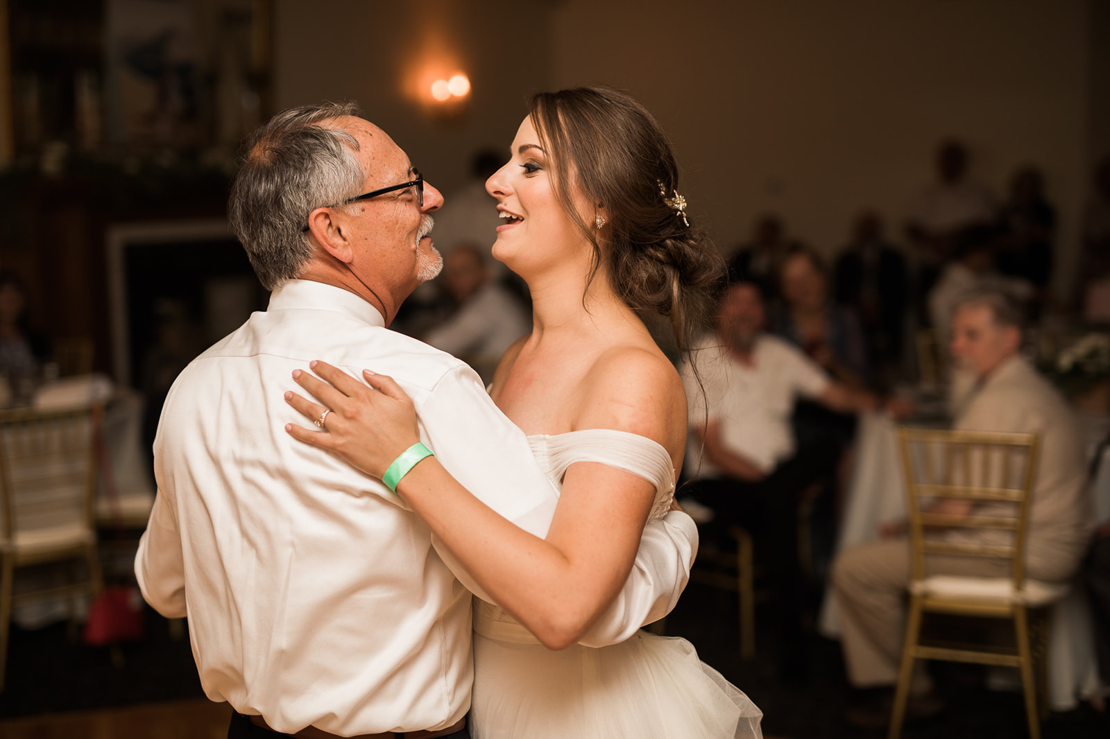 bride and father dance at colorado wedding reception