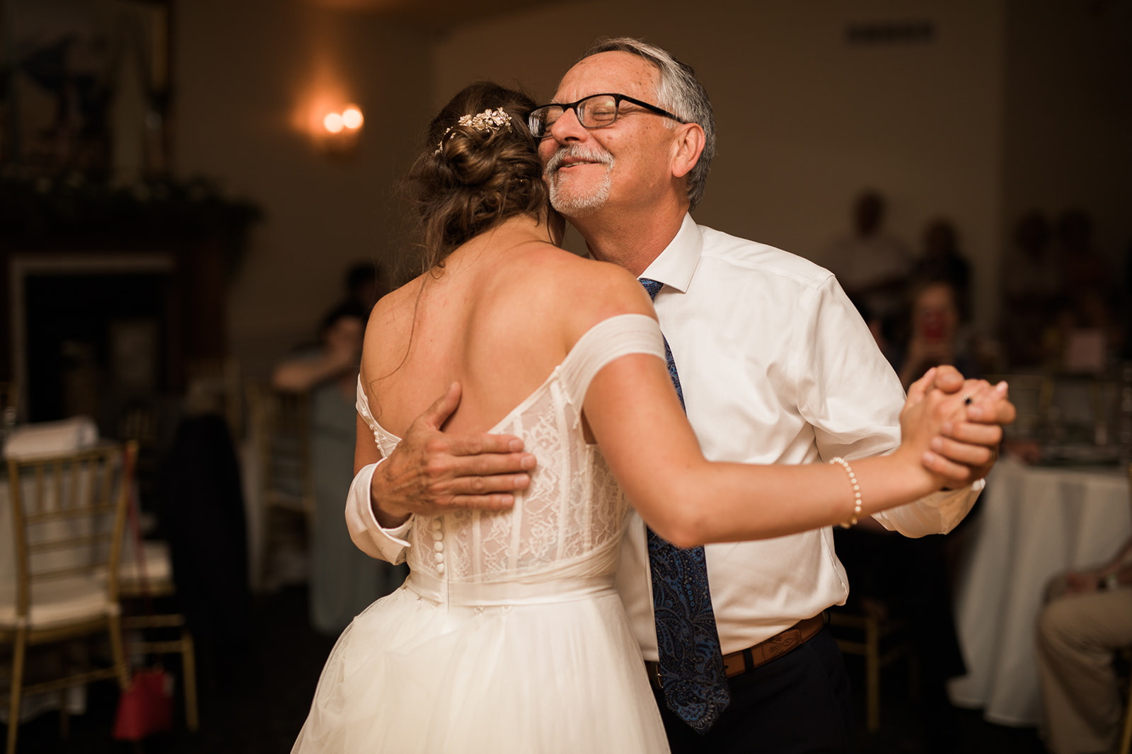 bride and father dance at colorado wedding reception
