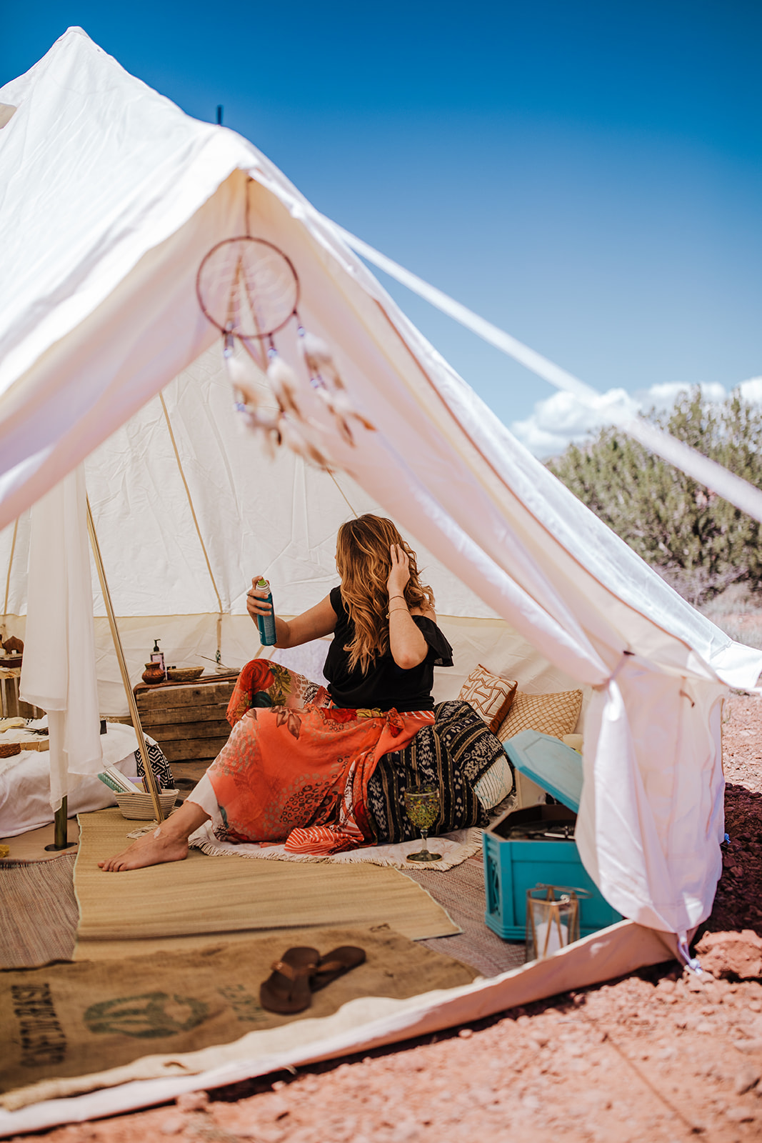 glamping tent in Sedona Arizona backdrop for elopement