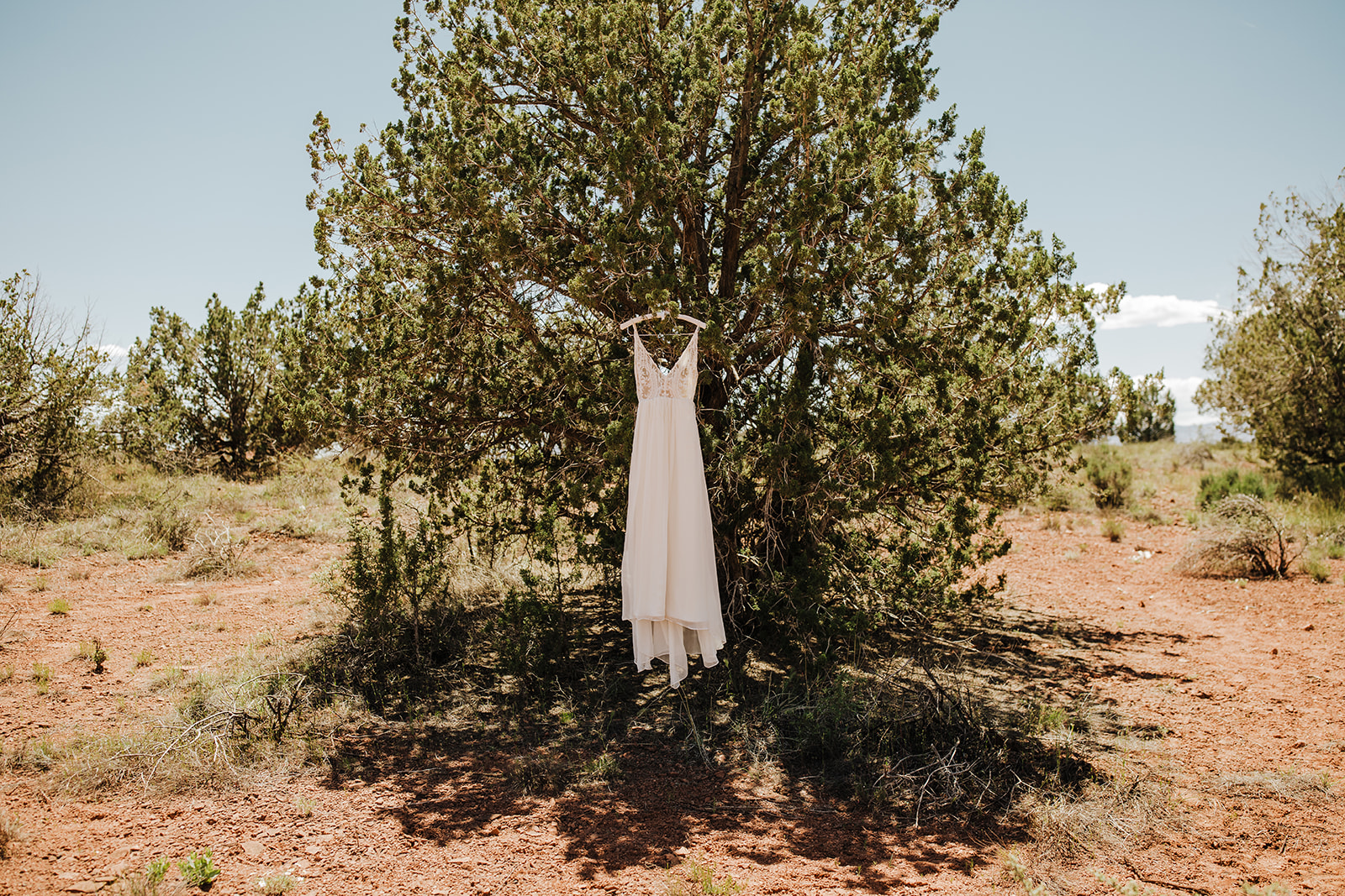 wedding dress in Sedona Arizona desert