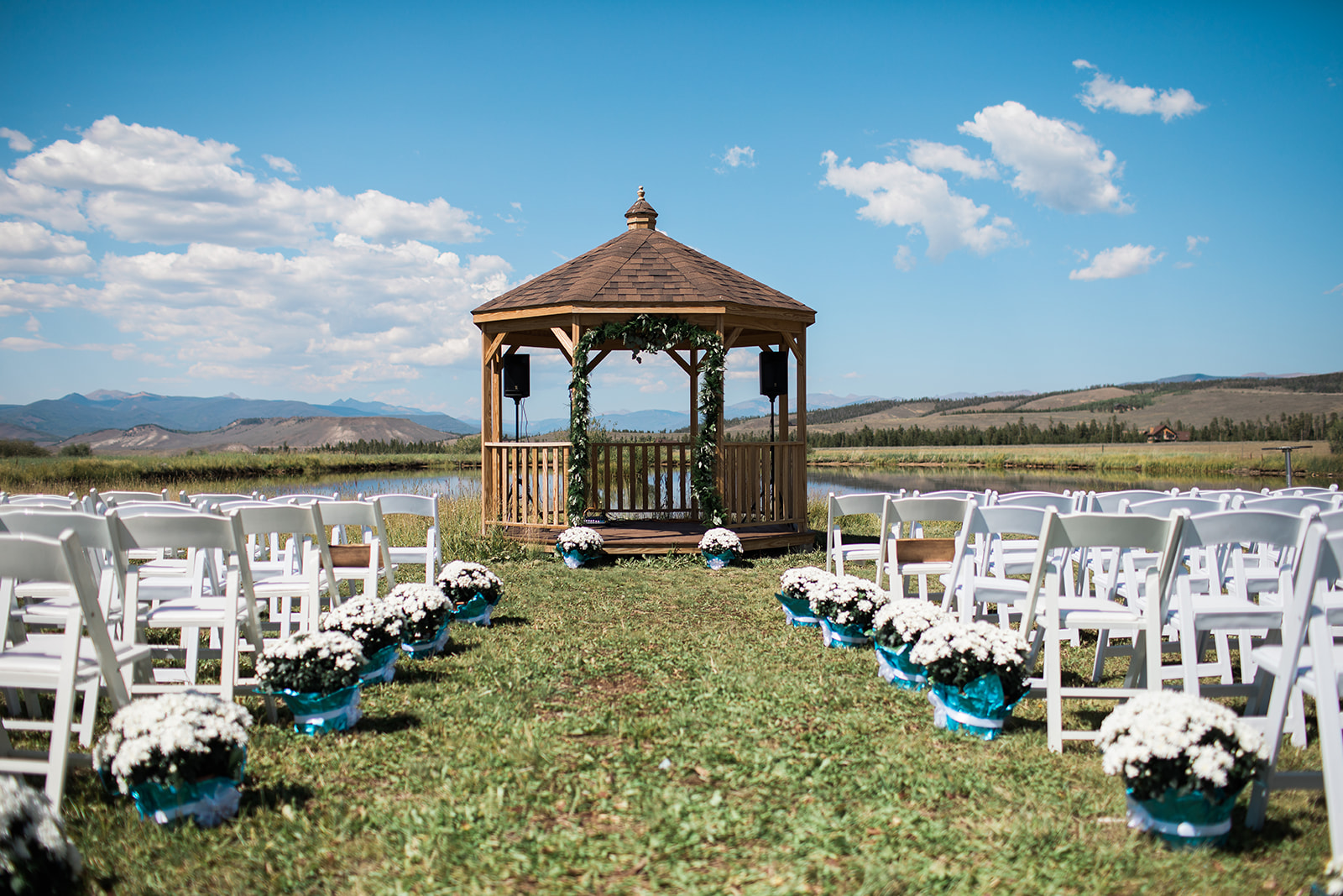 ceremony site at Crestview Ranch in Granby Colorado