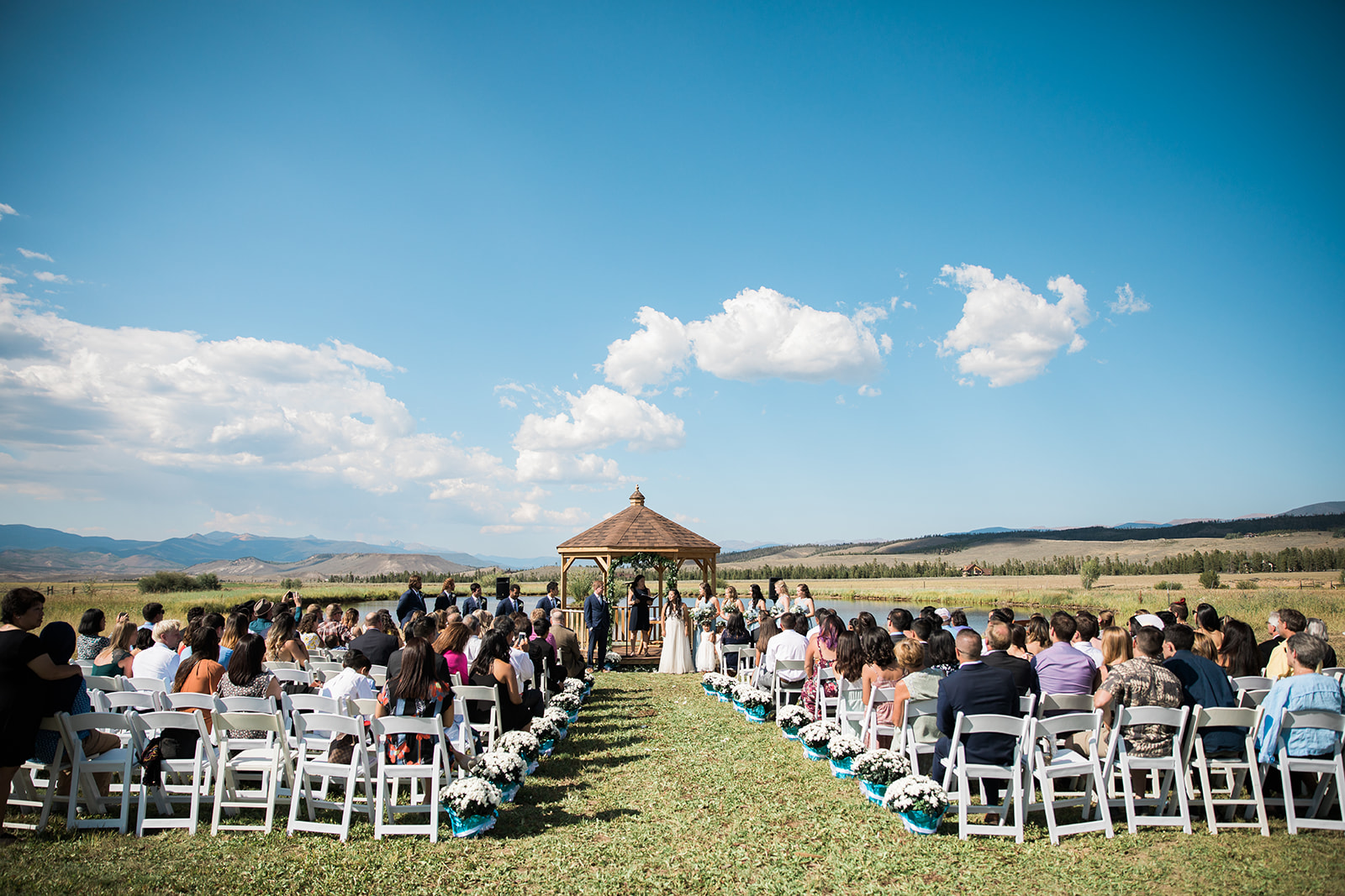 outdoor wedding ceremony site in Colorado mountains