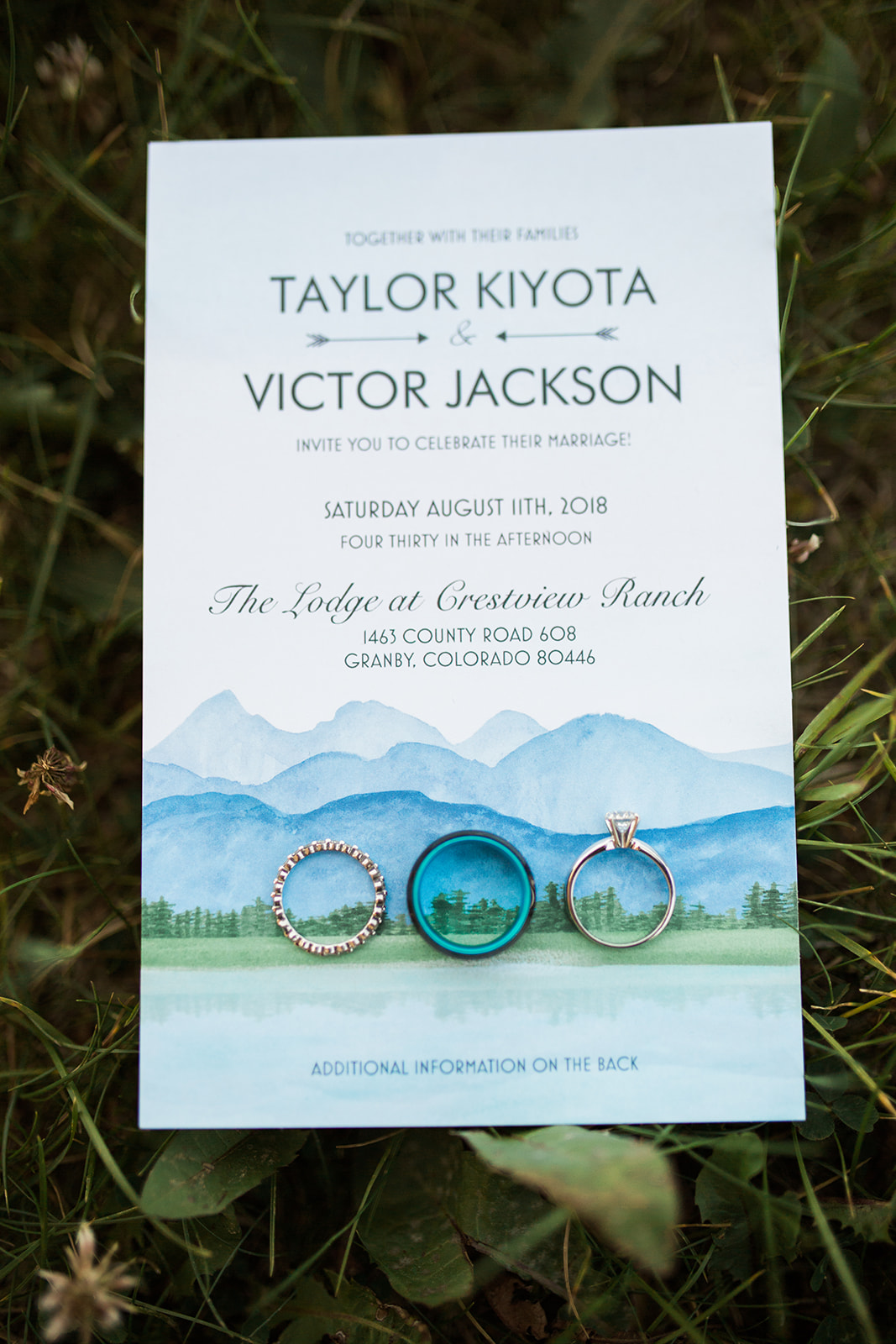 invitation for wedding at Crestview Ranch