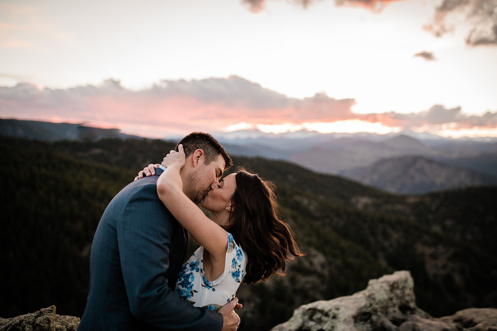 sunset at Lost Gulch, Boulder Colorado engagment session