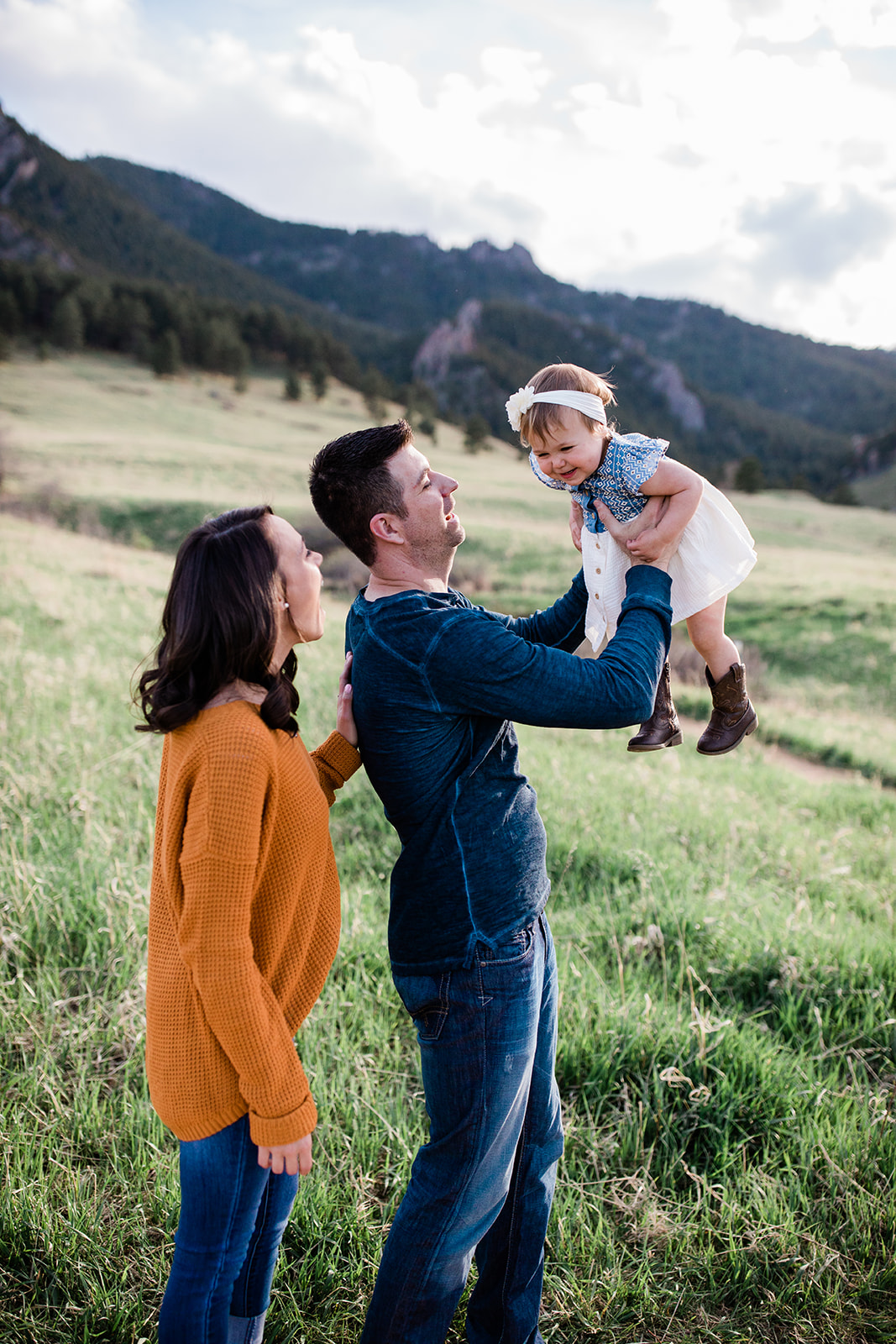 Boulder family portrait during engagement session