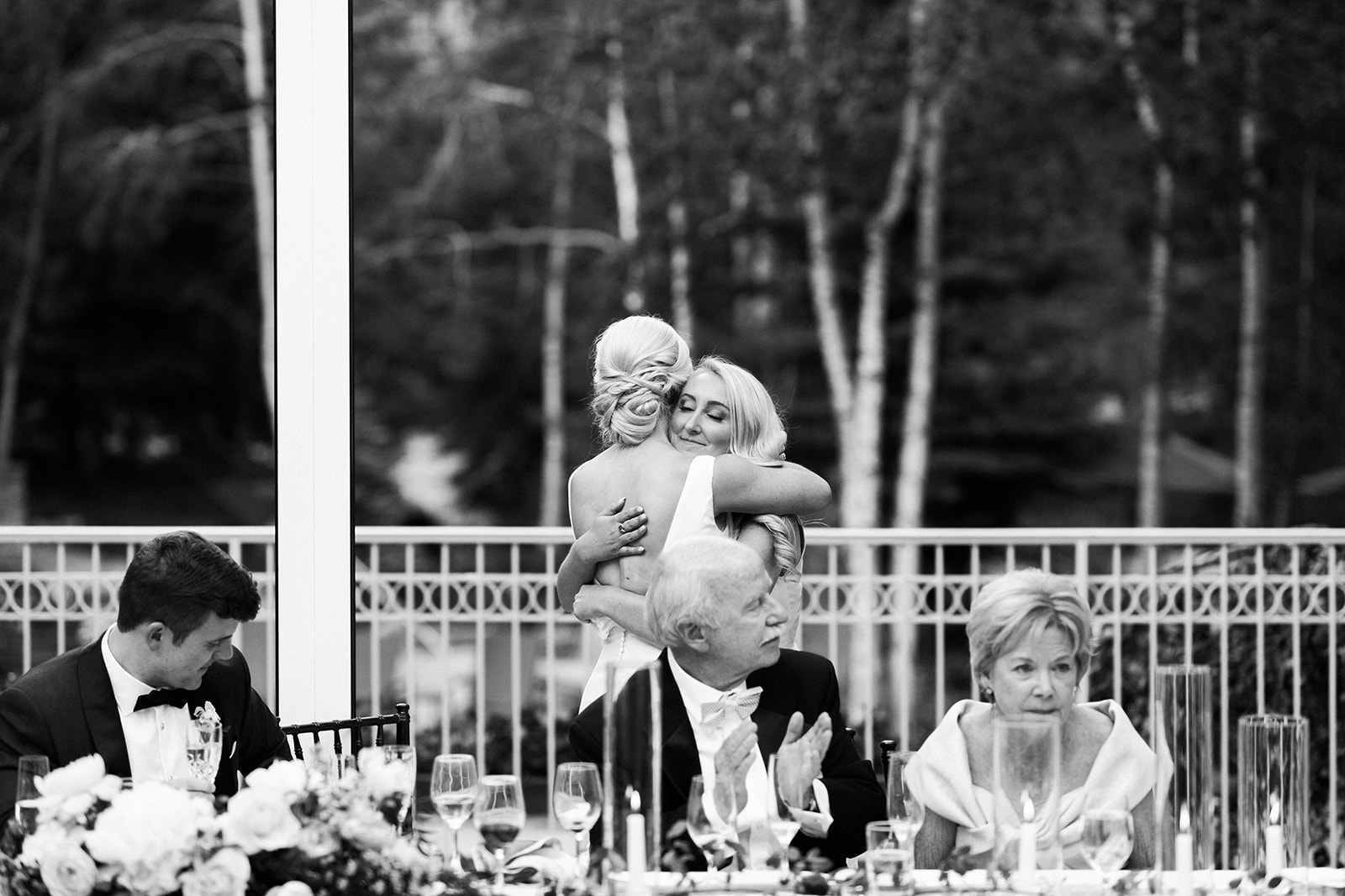 bridesmaid gives toast at Vail wedding reception 