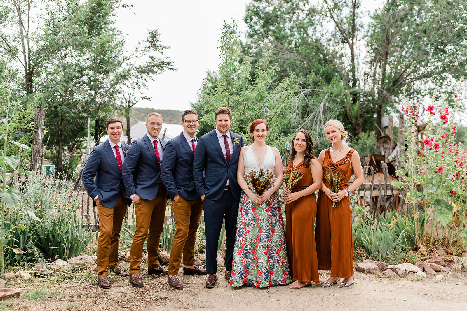 bridal party in Taos New Mexico landscape