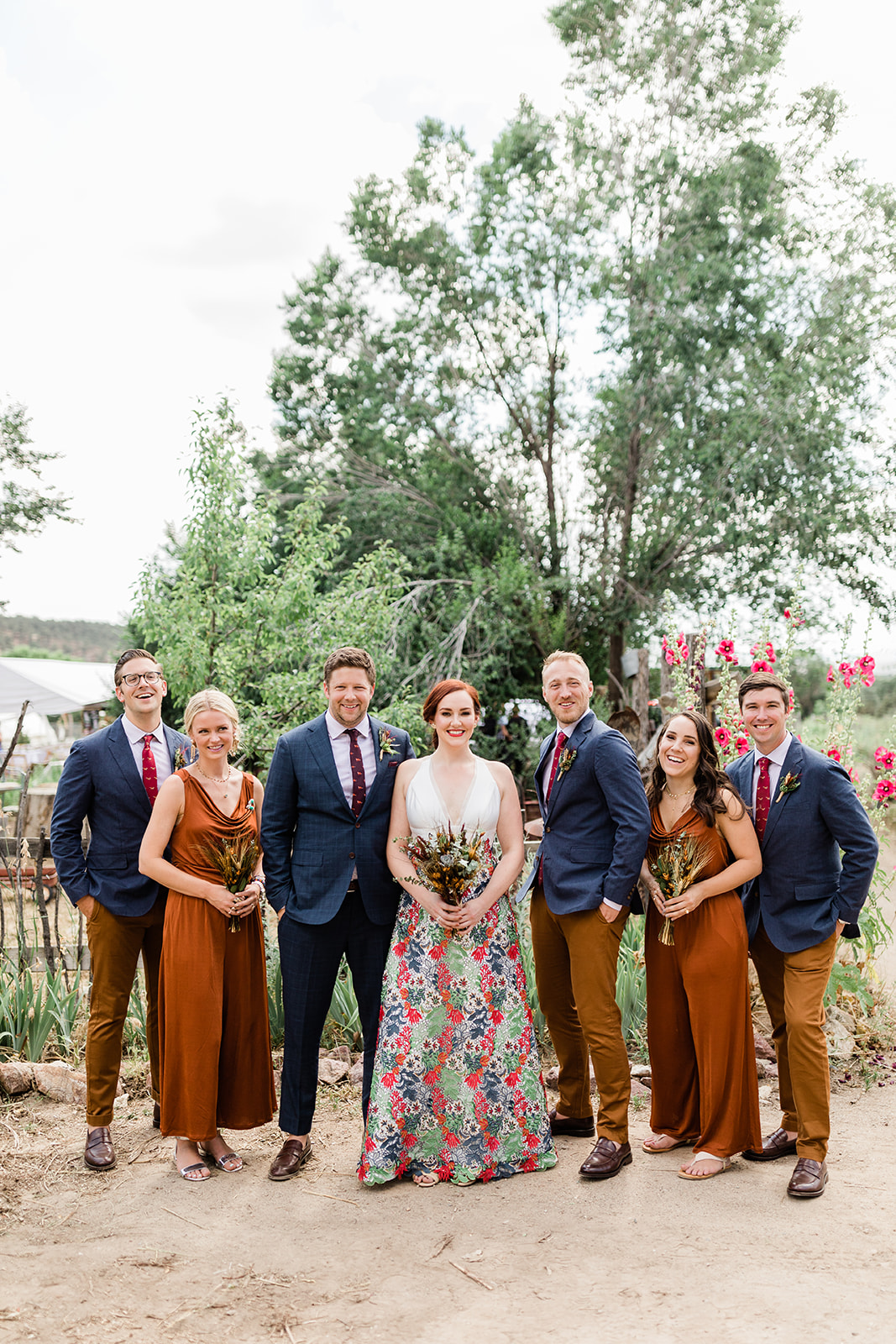 bridal party in Taos New Mexico landscape