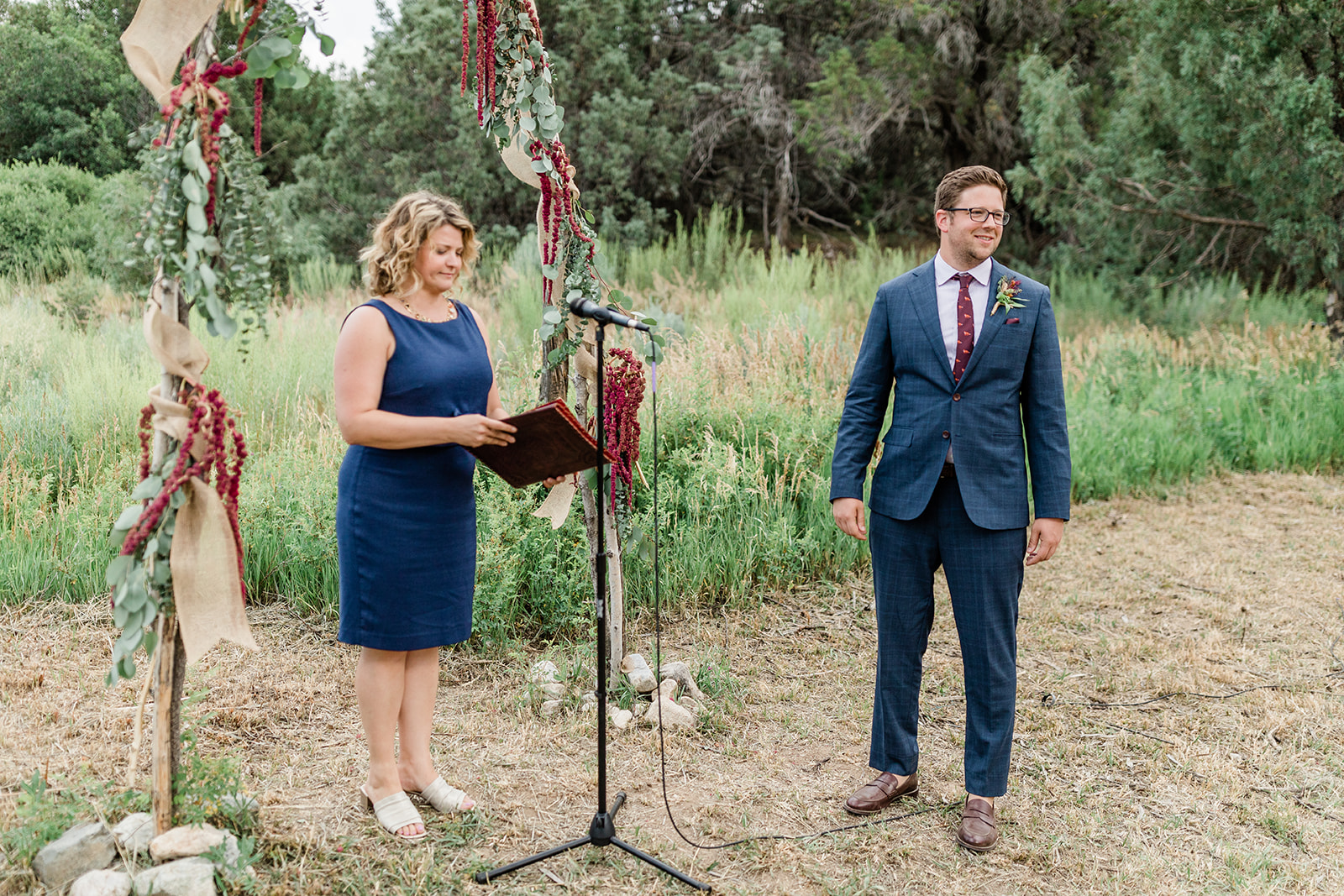 outdoor New Mexico wedding ceremony details