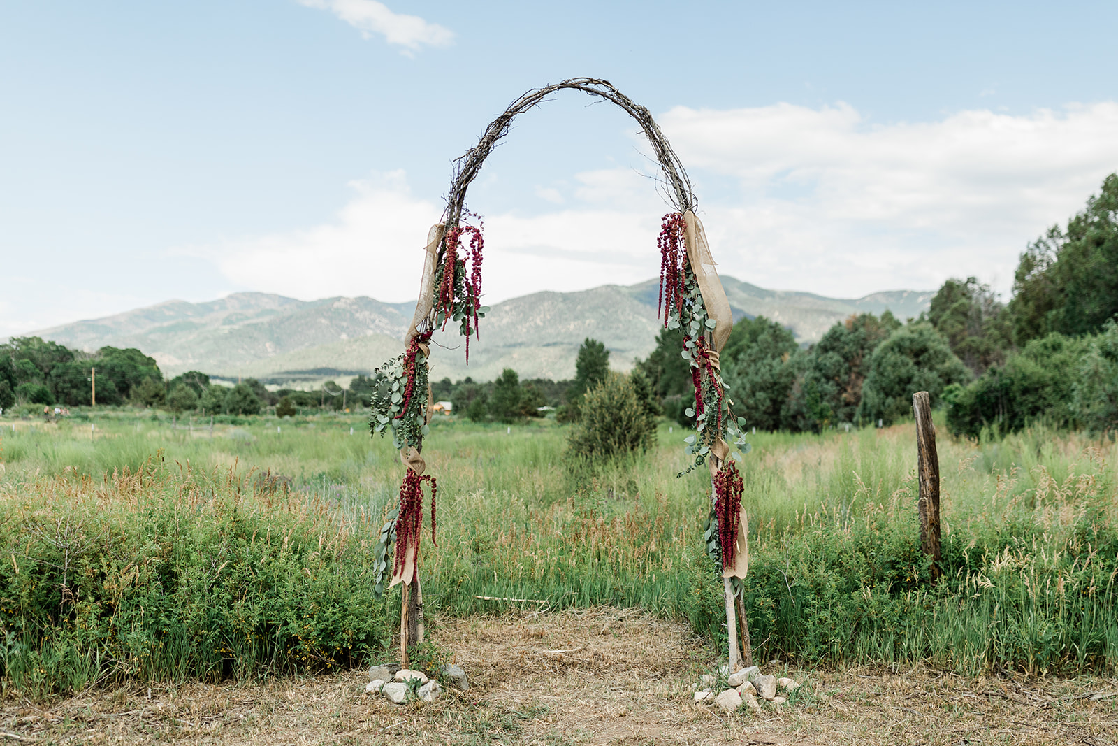 outdoor New Mexico wedding ceremony details