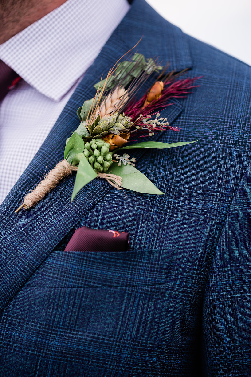 groom New Mexico detail boutonniere 