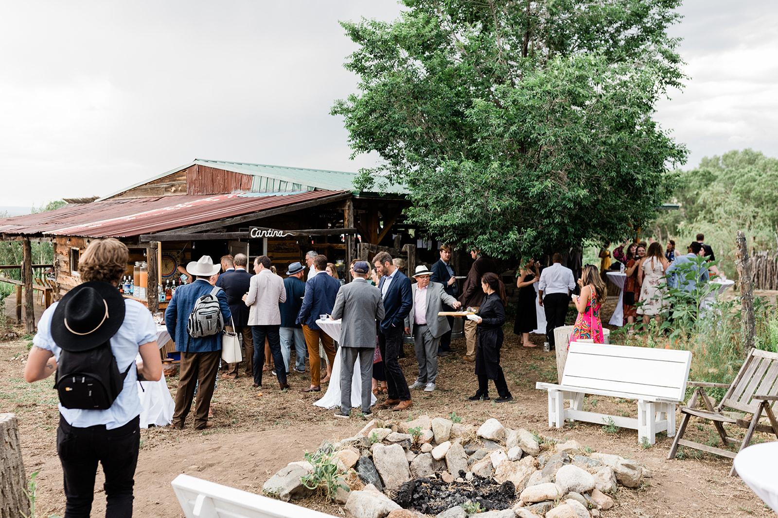 Taos wedding reception details at Goji Berry farm