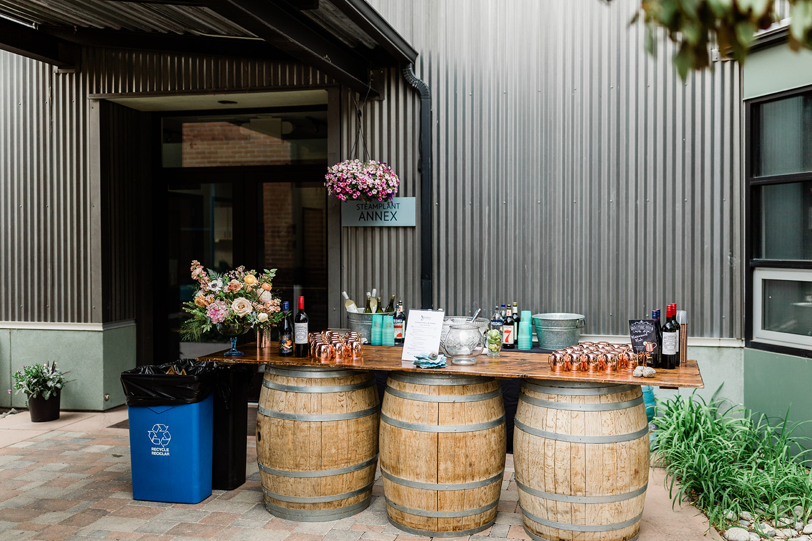 rustic bar for outdoor Colorado wedding reception