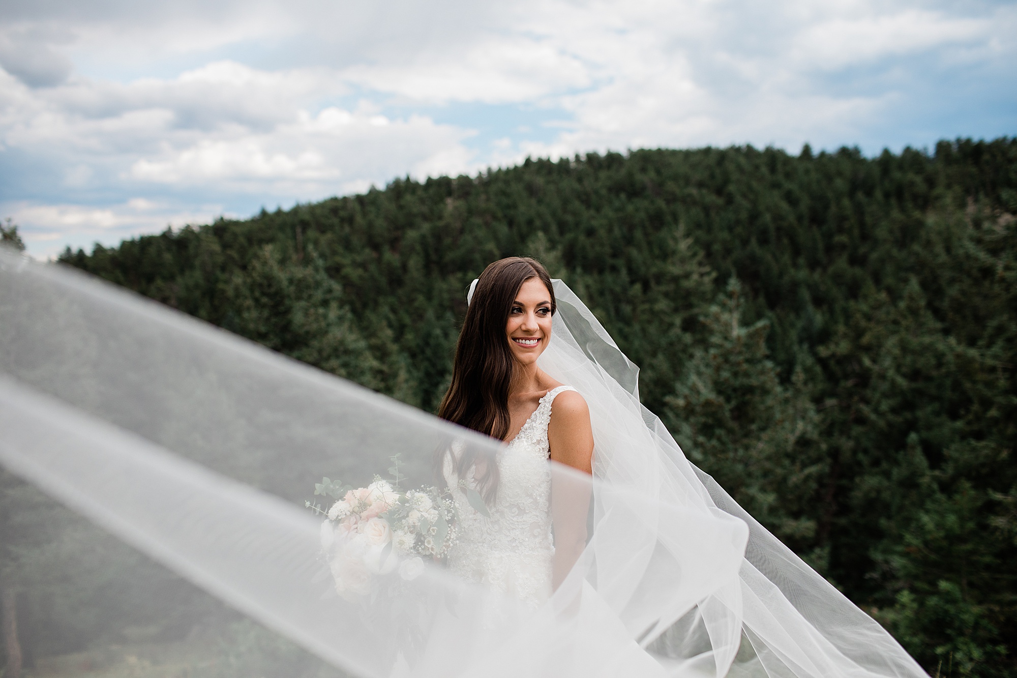 bridal portrait in the mountains
