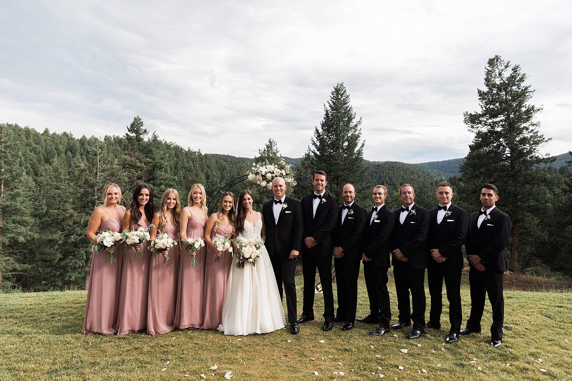 wedding party at the woodlands colorado