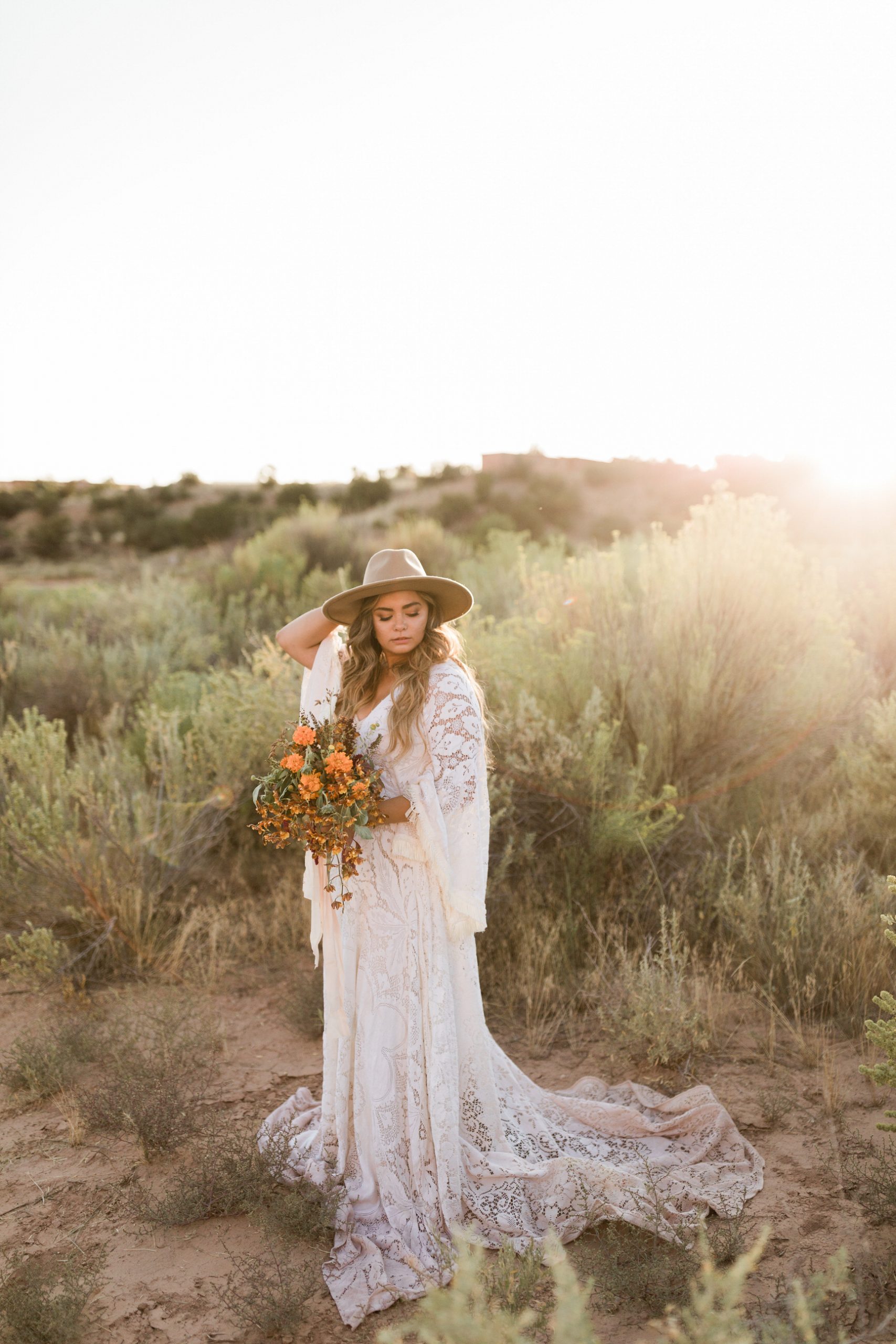 western wedding details before ranch elopment in New Mexico