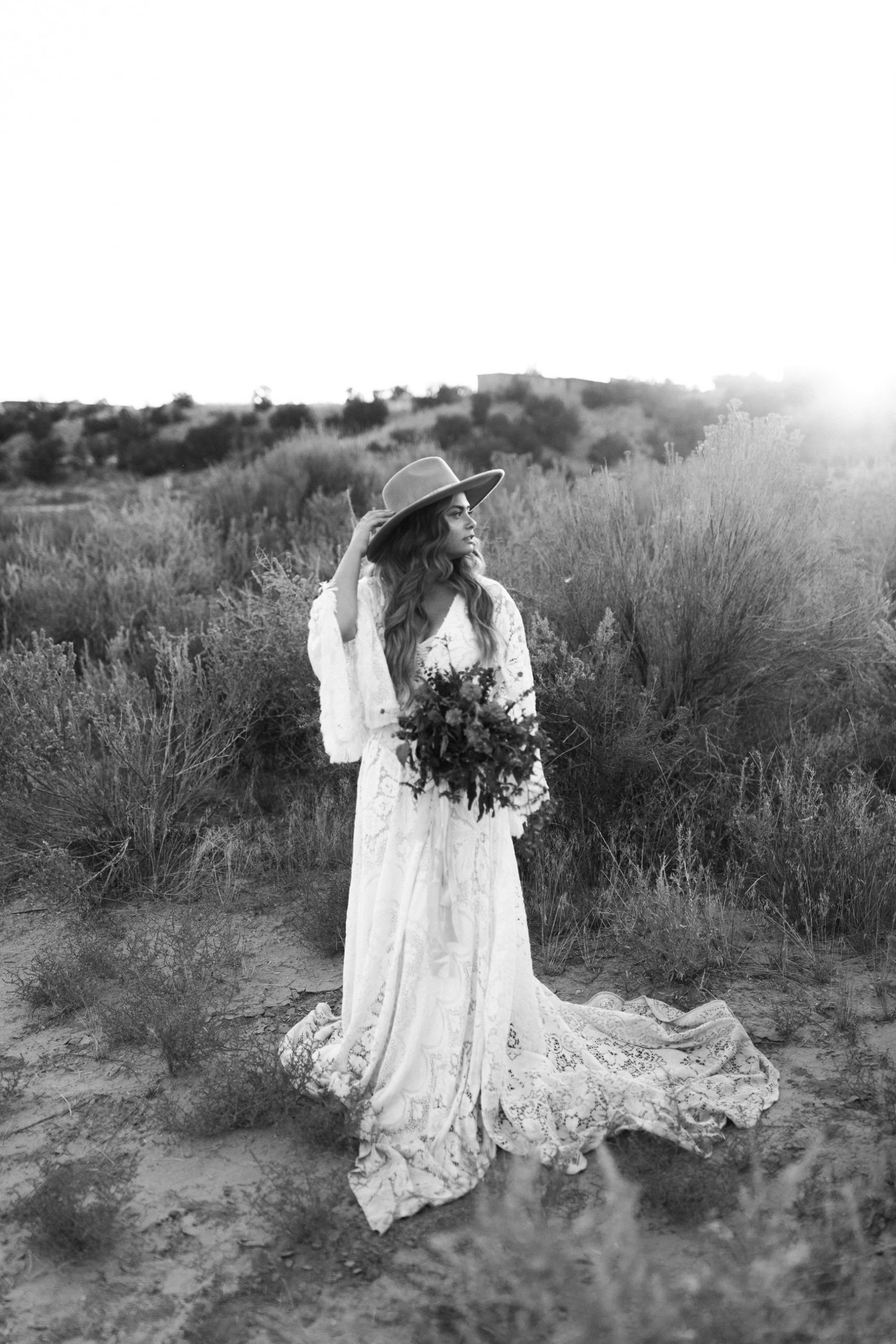 western wedding details before ranch elopment in New Mexico