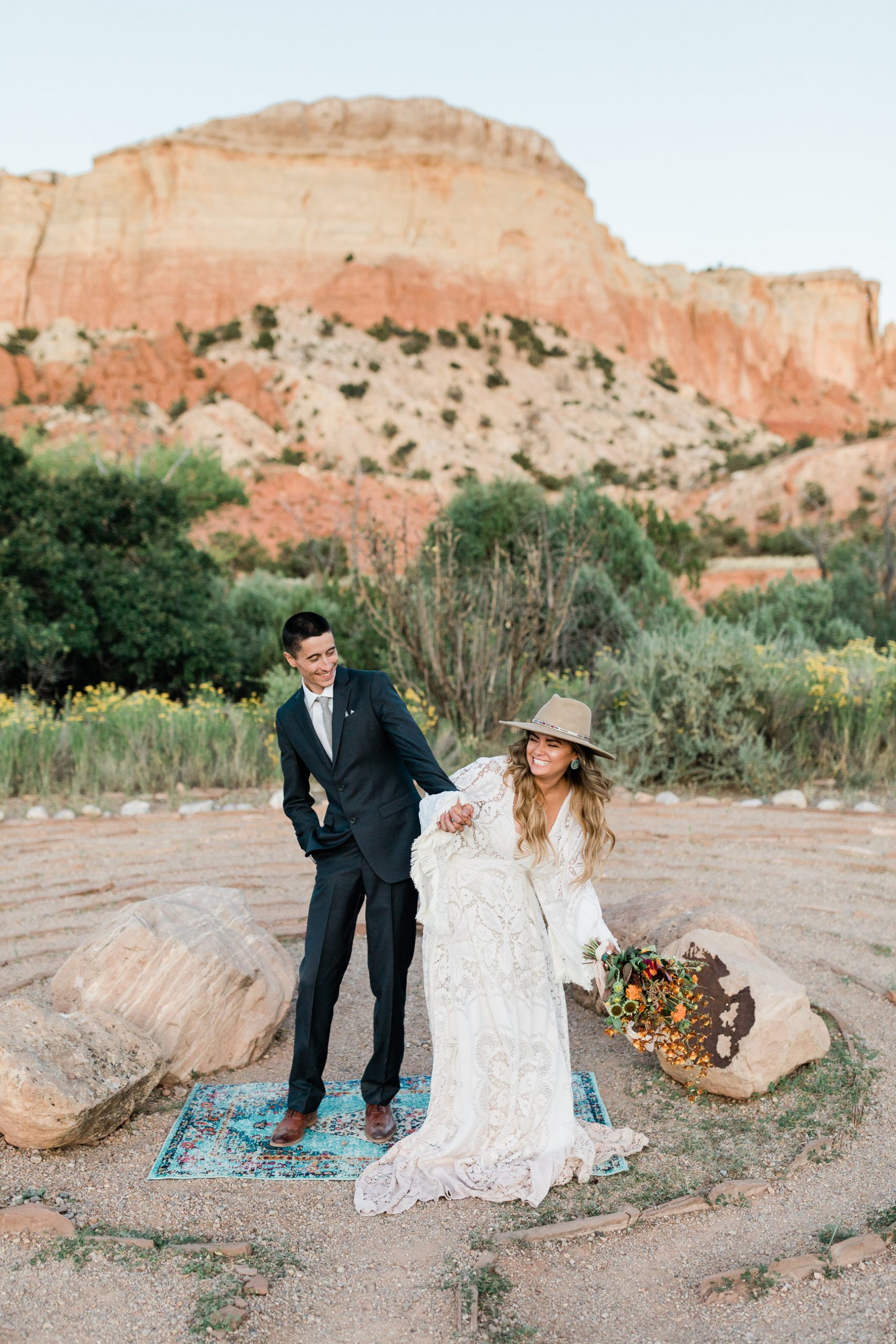 styled desert elopement at Ghost Ranch in New Mexico