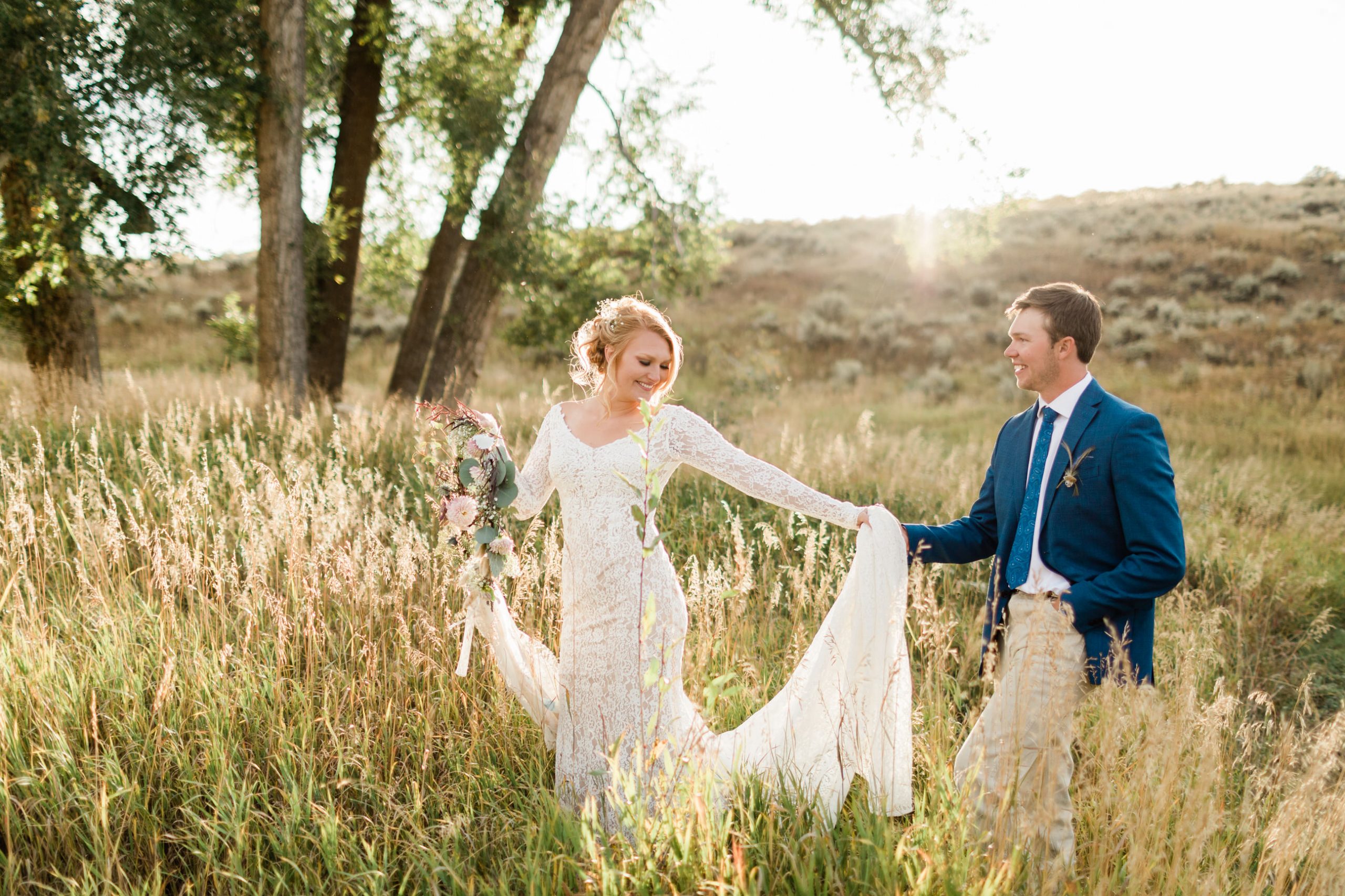 bride and groom portrait session in Steamboat Springs Colorado