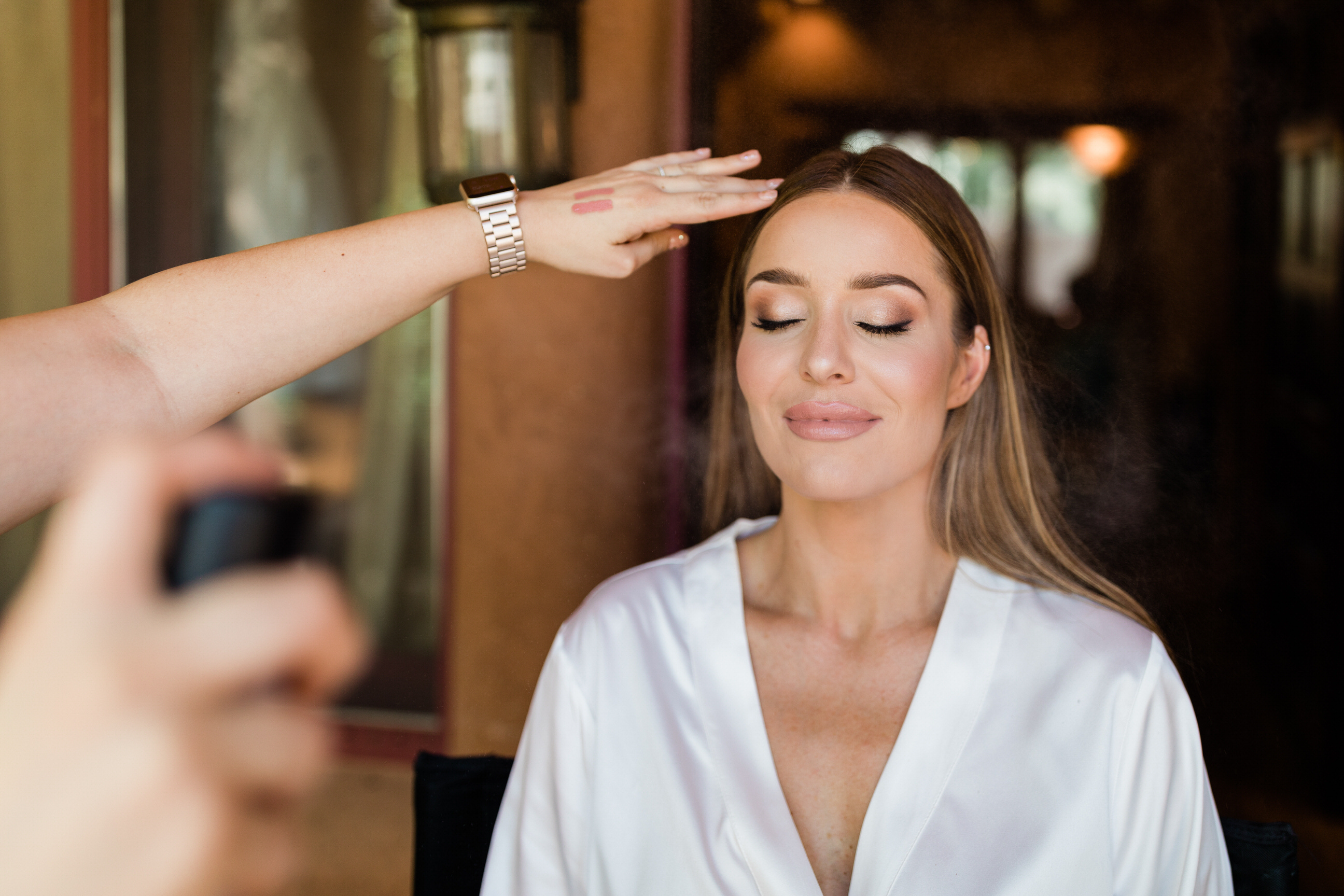 bride gets ready for luxury Taos New Mexico resort wedding