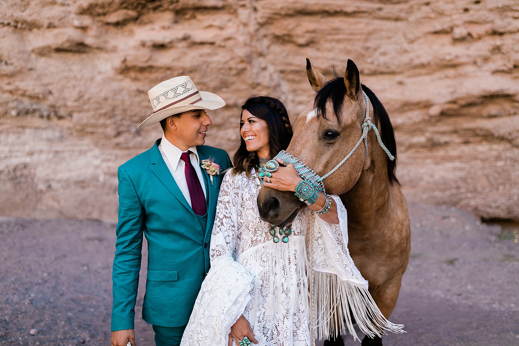 Albuquerque elopement inspiration with horses
