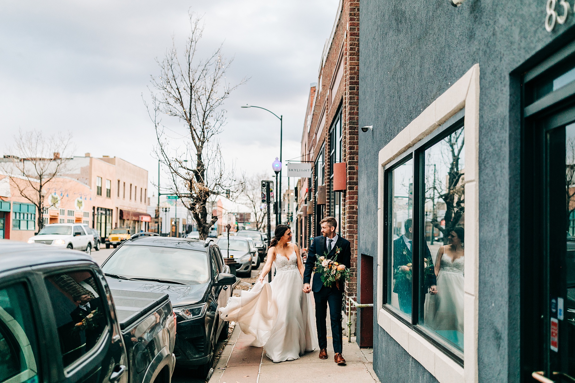 boulder to downtown denver wedding at skylight