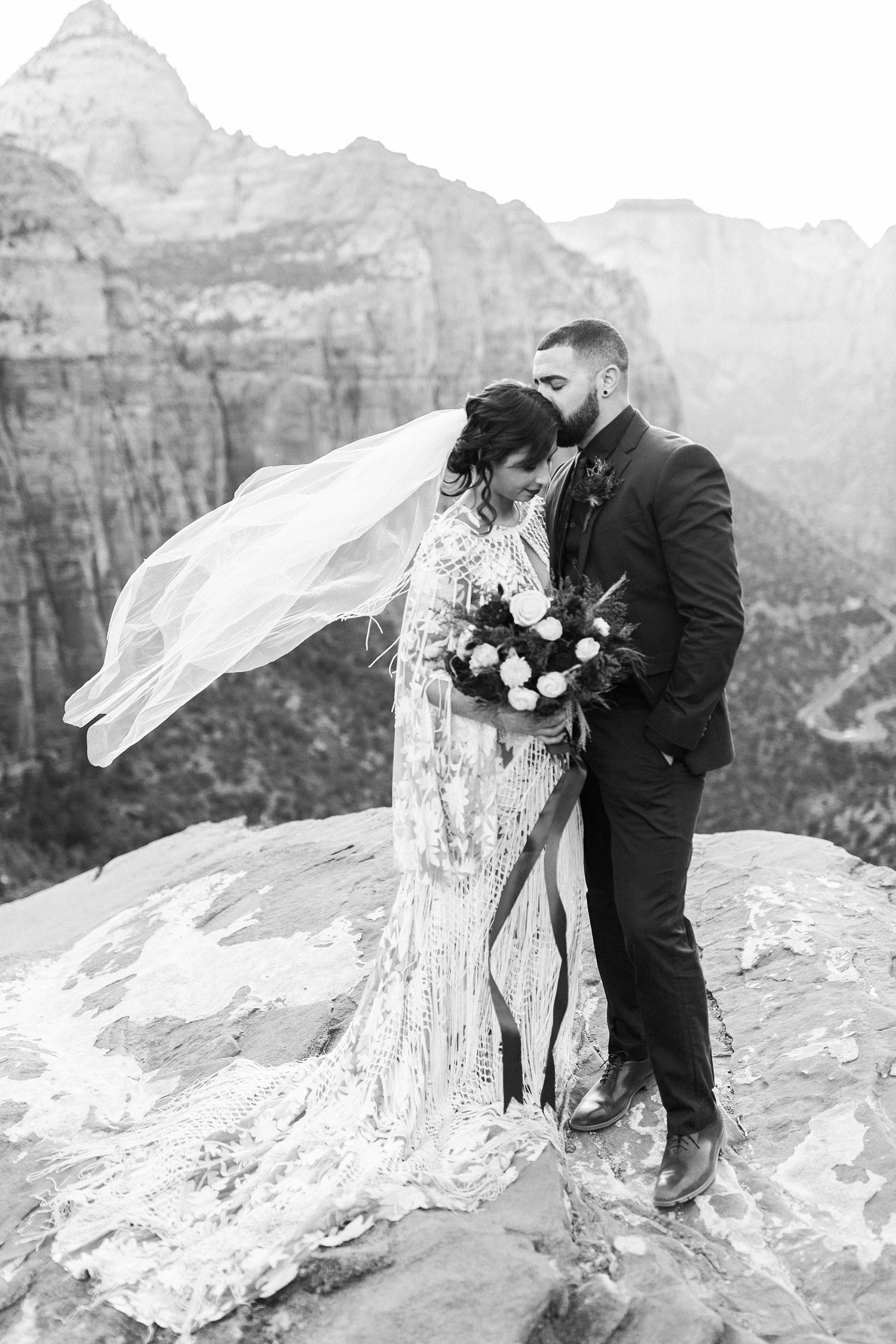 sunset elopement in zion national park