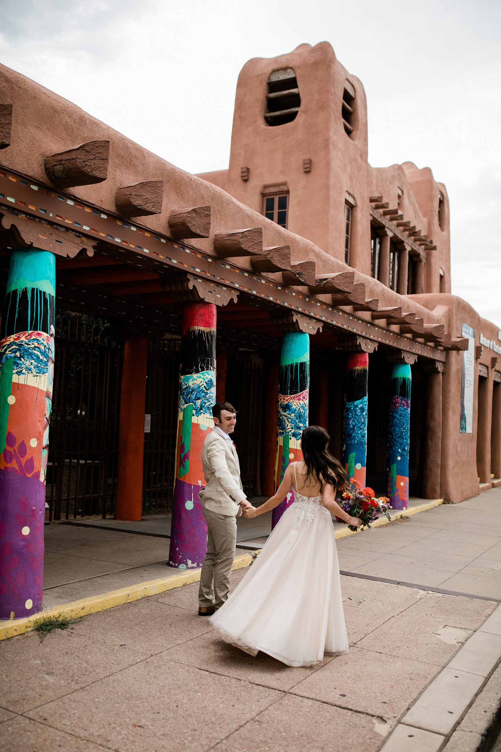Santa Fe plaza New Mexico elopement