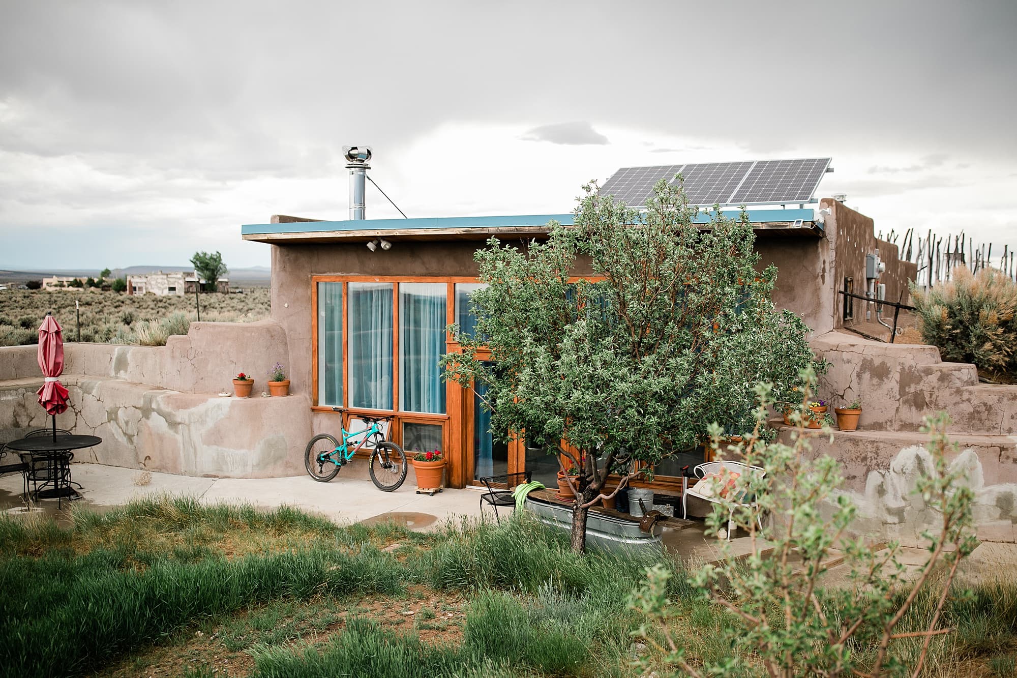 A colorful Earthship in Taos is pictured. 